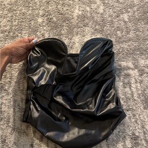 Black Strapless Women's Blouse